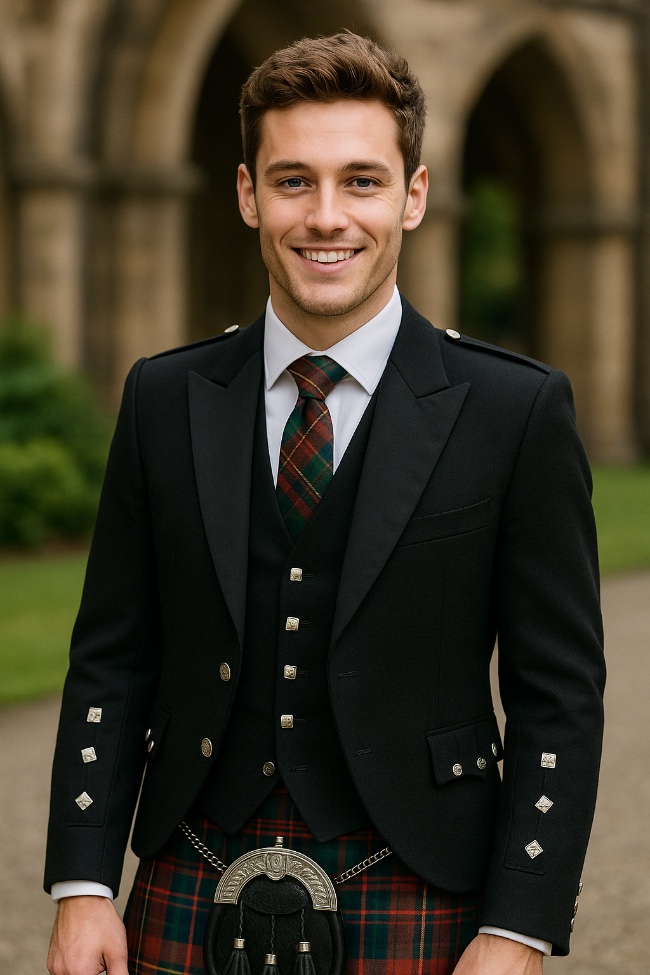 man in formal scottish wear