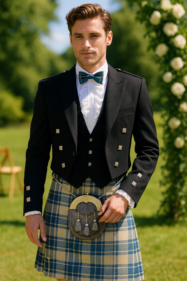 man in formal scottish wear