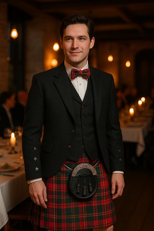 man in formal scottish wear