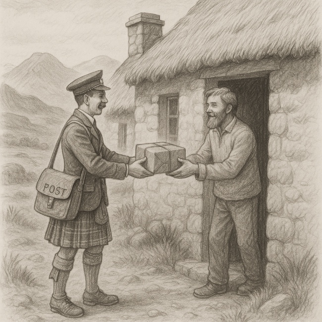 postman delivers a kilt 